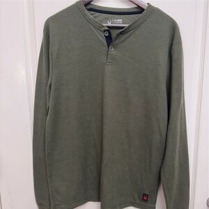 Spyder Thermal Henley Shirt Mens XL Olive Green Long Sleeve Snowboard Dexter